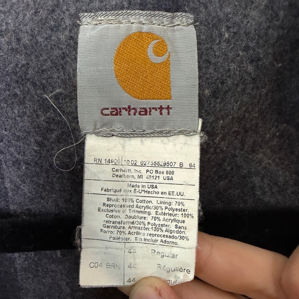 Vintage Y2K CARHARTT CO4 BRN Jacket Mens 44 Brown Canvas Barn Chore pockets coat - Picture 6 of 9